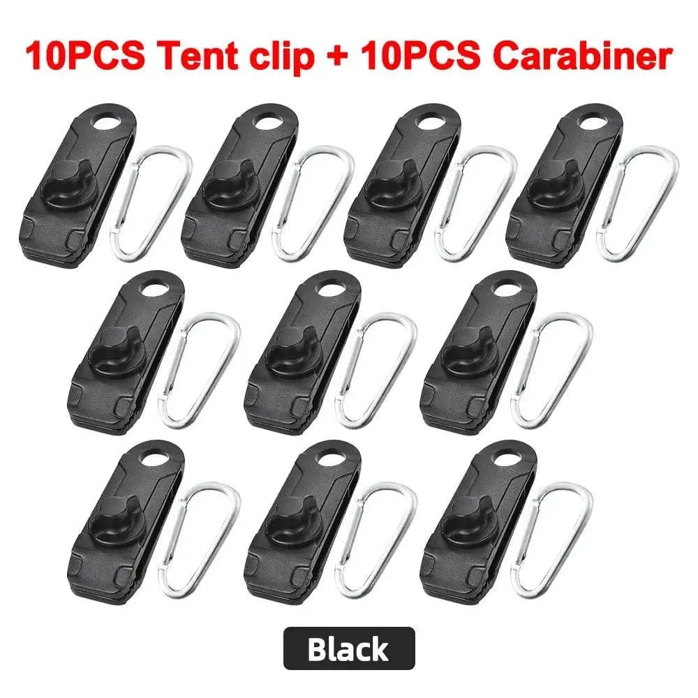 10PC Awning Clamp Tarp Clips Heavy Duty Lock Grip Tent Fasteners Clips Pool Awning Bungee Cord Car Tighten for Outdoor Camping