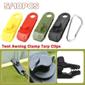 10PC Awning Clamp Tarp Clips Heavy Duty Lock Grip Tent Fasteners Clips Pool Awning Bungee Cord Car Tighten for Outdoor Camping