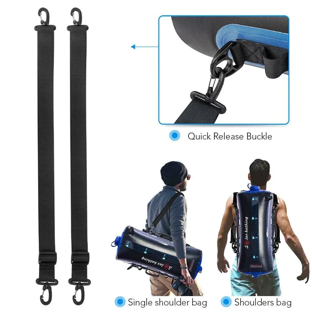 12/20L Outdoor Camping Tourism Shower Bag Folding Water Bag Container Sack with Air Pump 1.9m Hose Shower Head for Hiking Picnic