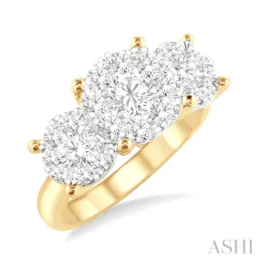 1.50 CTW 14KY Past Present & Future Lovebright Essential Diamond Engagement Ring