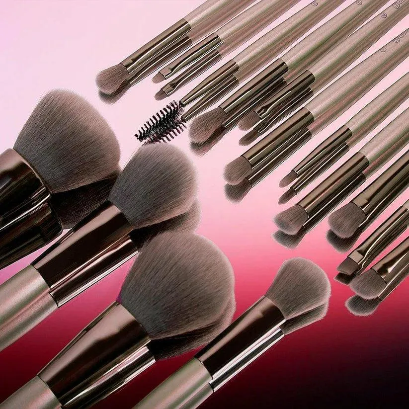 15pcs BH Cometics with Leather Pouch All-in-One Beauty Makeup Brushes Set