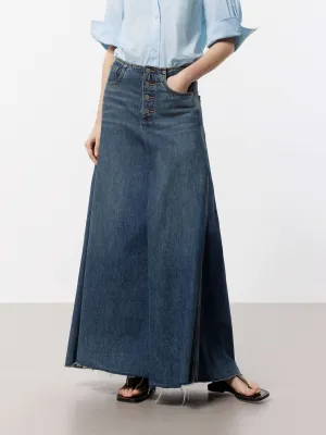 A-line Maxi Denim Skirt