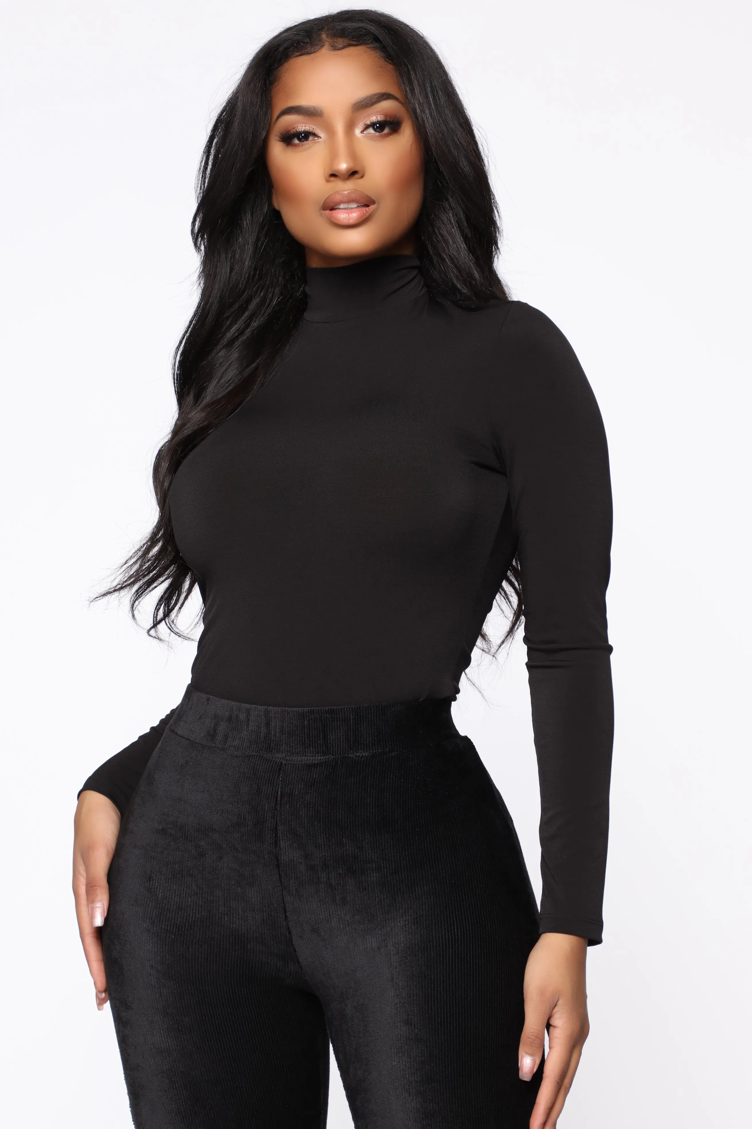 Abigail Turtleneck Top - Black