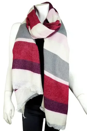 Addison Multicolor Striped Fringe Scarf