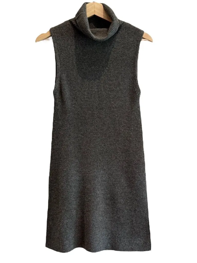 *Alice   Olivia Fay Wool & Cashmere Rib Knit Sleeveless Turtleneck Tunic Sweater Vest, Size XS