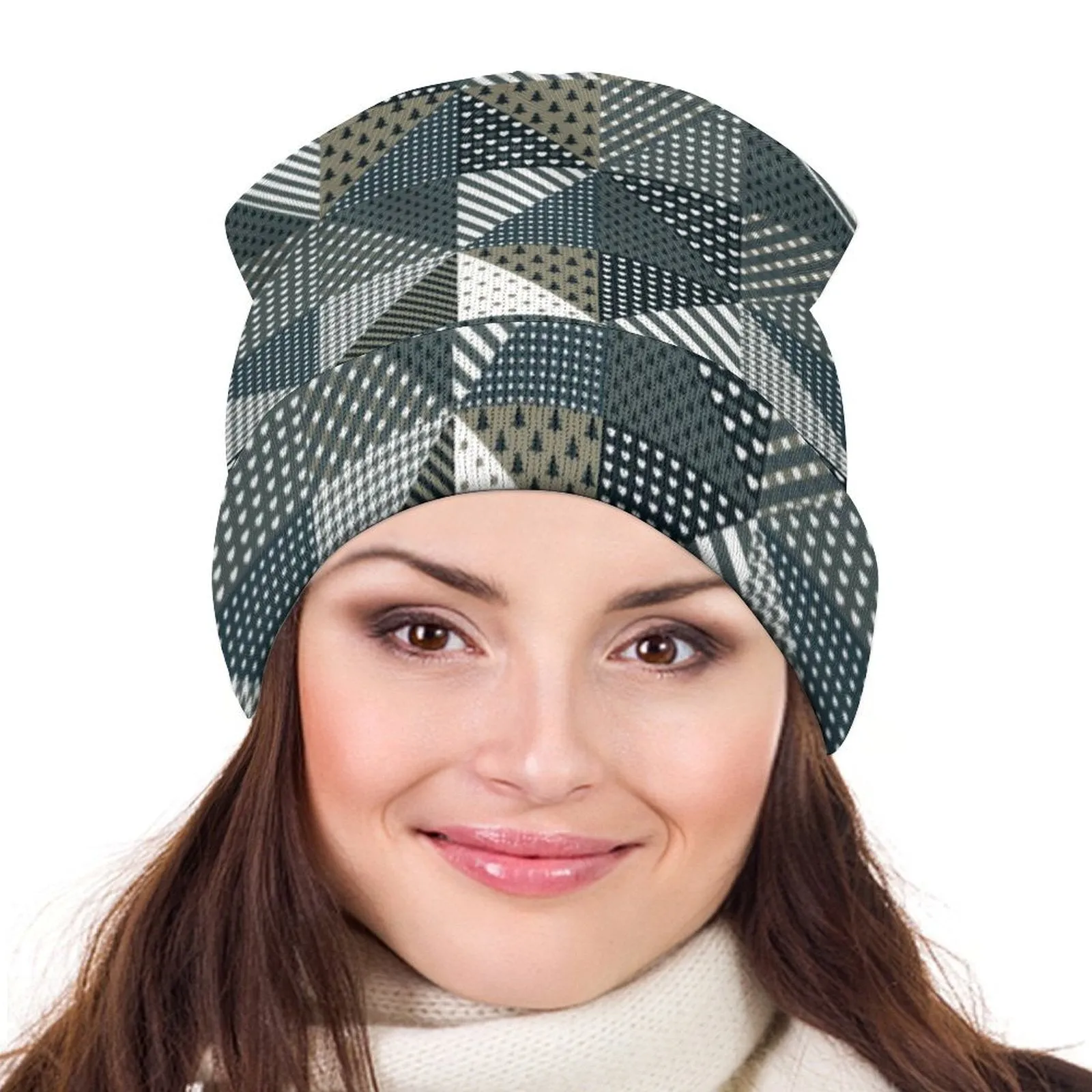 All Over Print Knit Beanie Full printed knitted hat