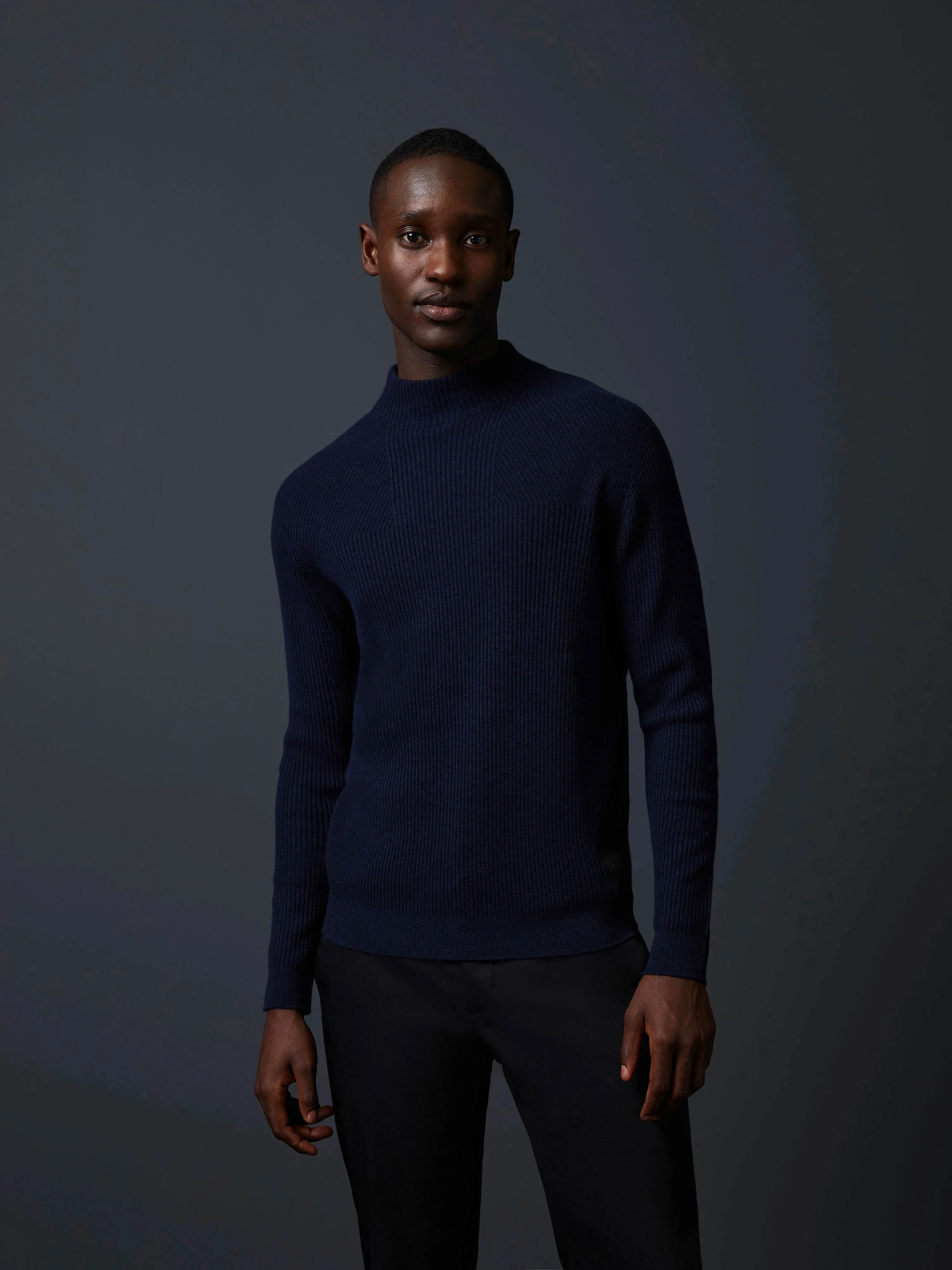 AlphaTauri Fluck Seamless 3D-Knit Cashmere-Blend Turtleneck Navy