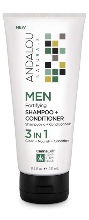 ANDALOU NATURALS MEN Fortifying Shampoo   Conditioner 3 IN 1 (251 ml)