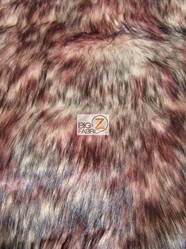 Apollo Wolf Pink Animal Long Pile Faux Fur Fabric / Sold By The Yard