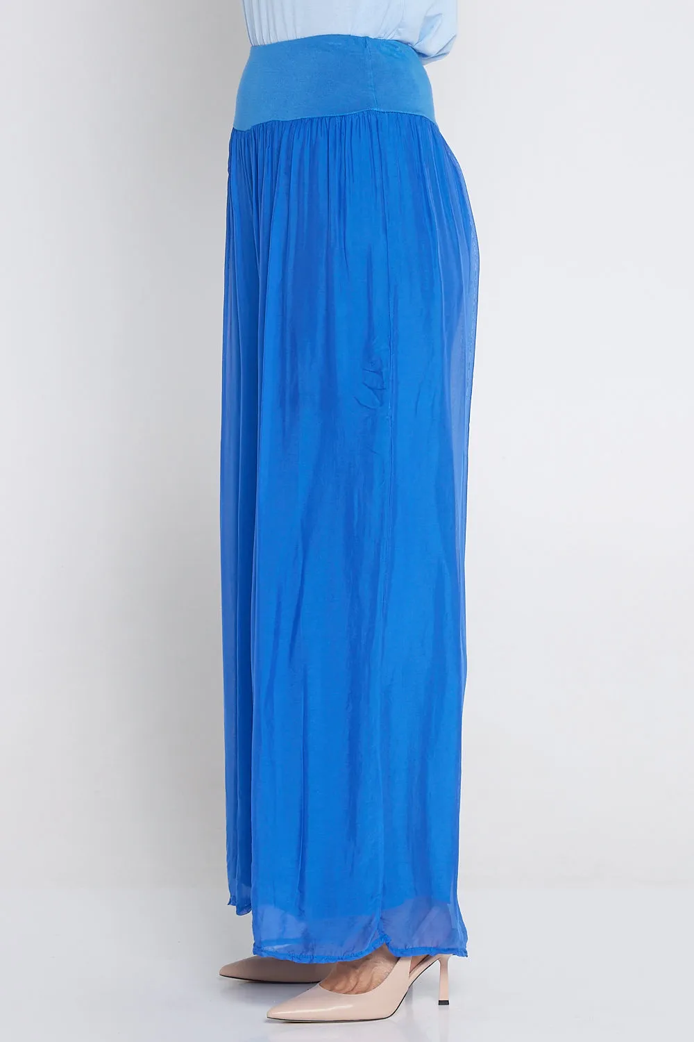 Arlette Silk Pants - Cobalt