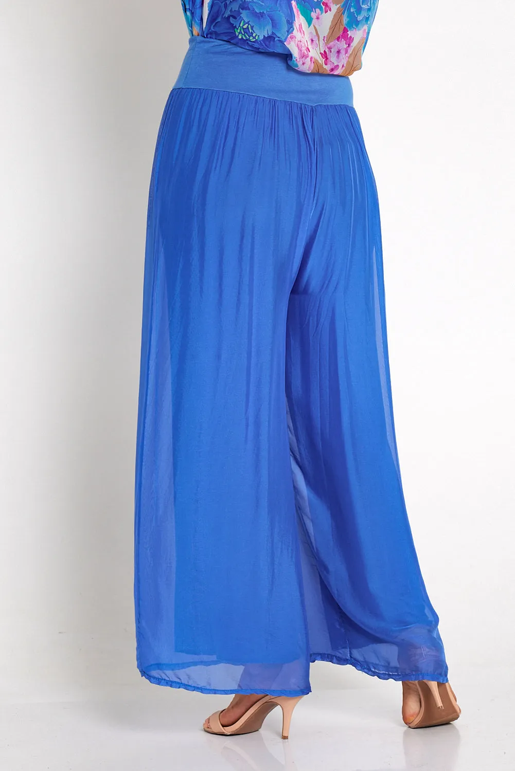 Arlette Silk Pants - Cobalt