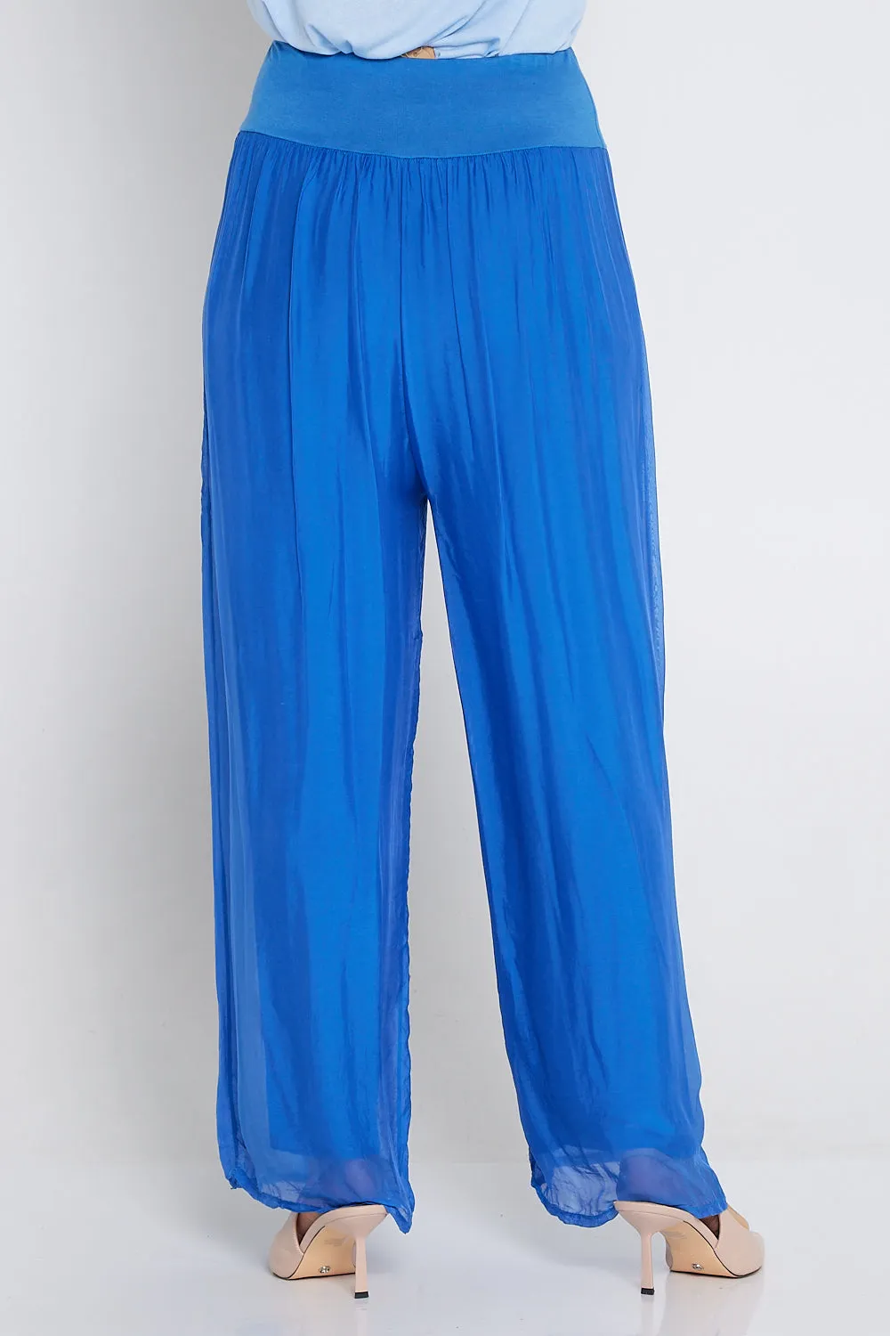 Arlette Silk Pants - Cobalt