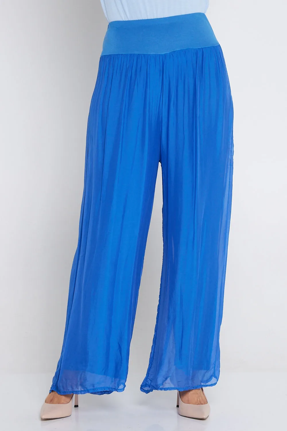 Arlette Silk Pants - Cobalt