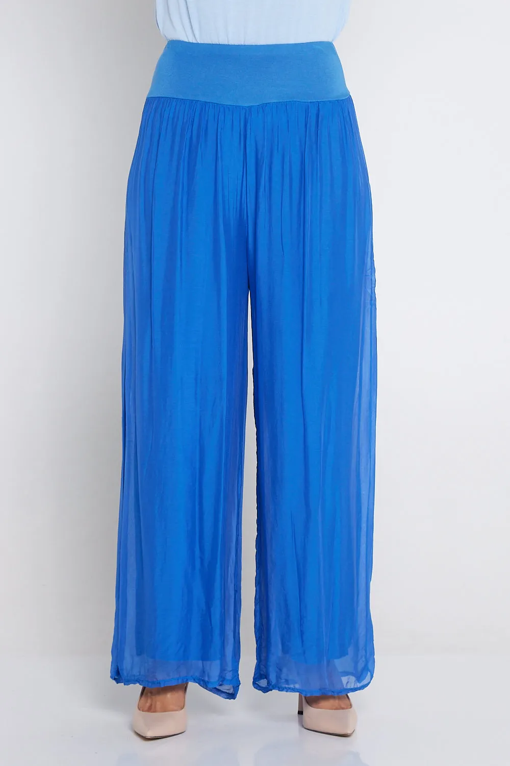 Arlette Silk Pants - Cobalt