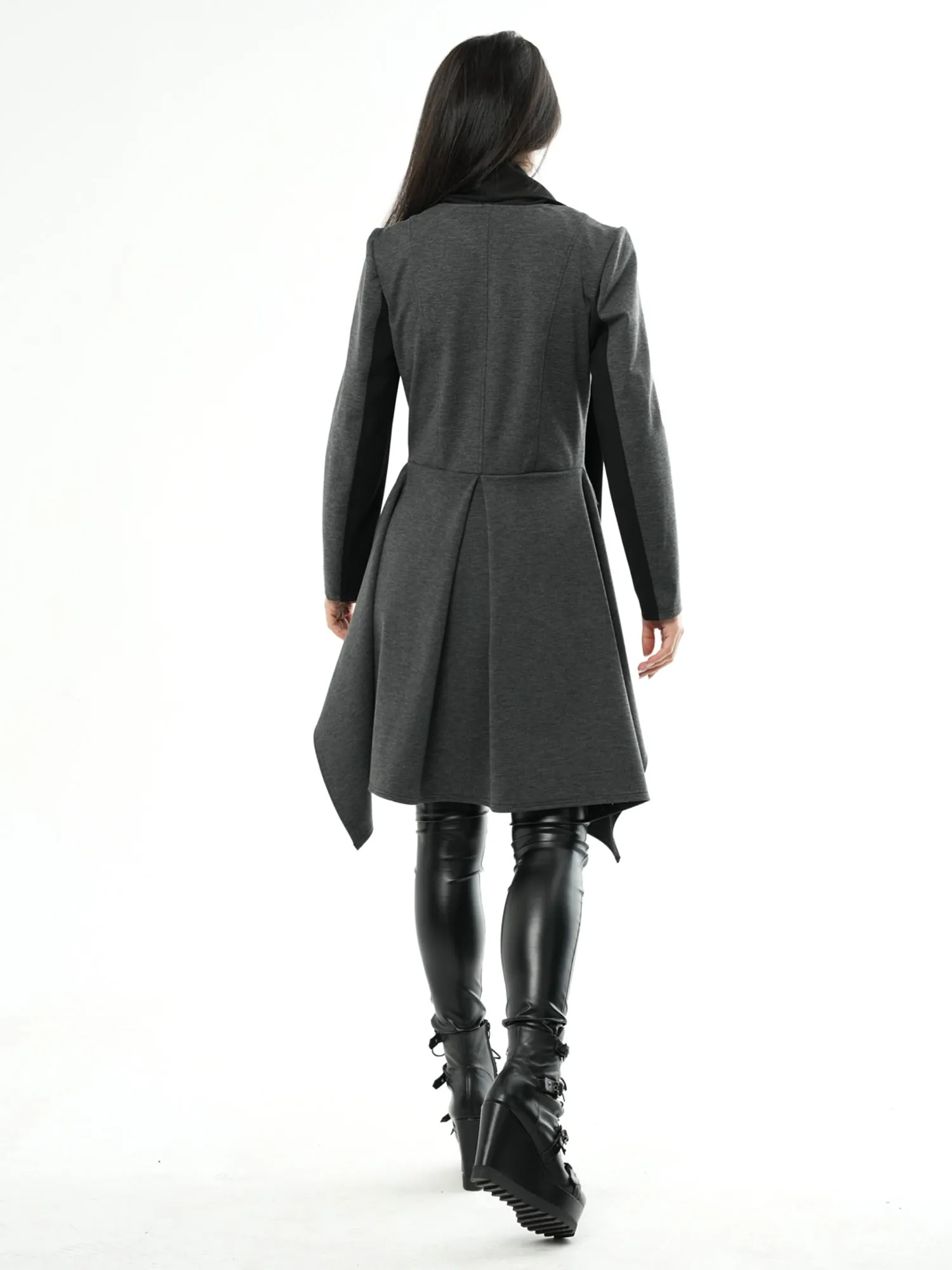 Asymmetric Coat With Scarf