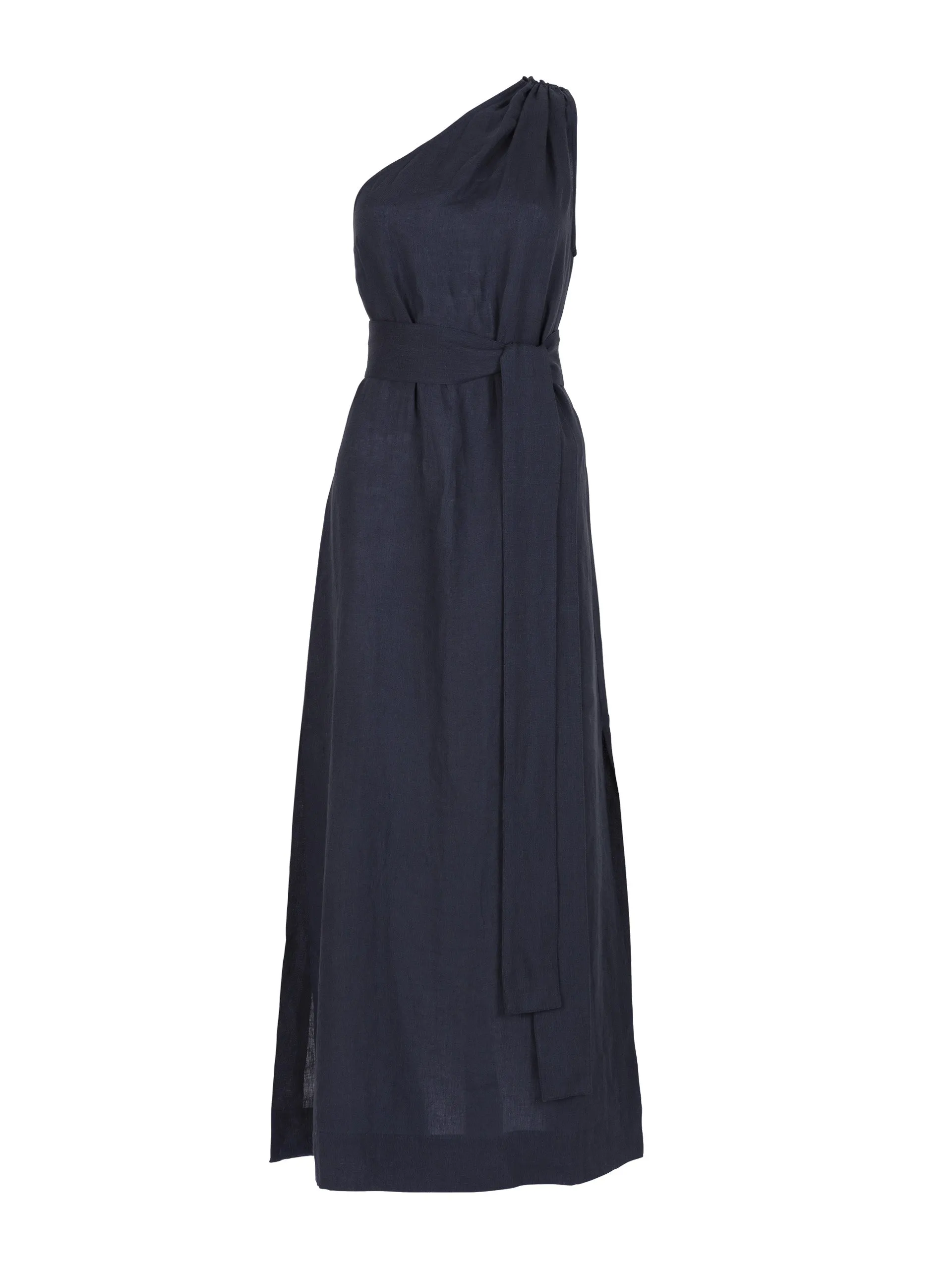 Athena midnight linen dress