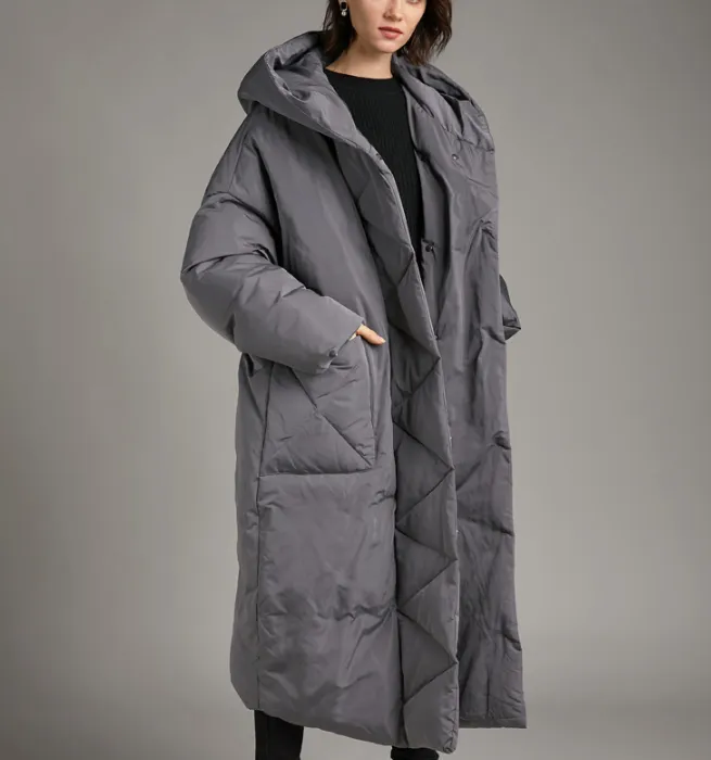 Back Slit Women Loose Winter Jacket Winter Women Down Coat 8100