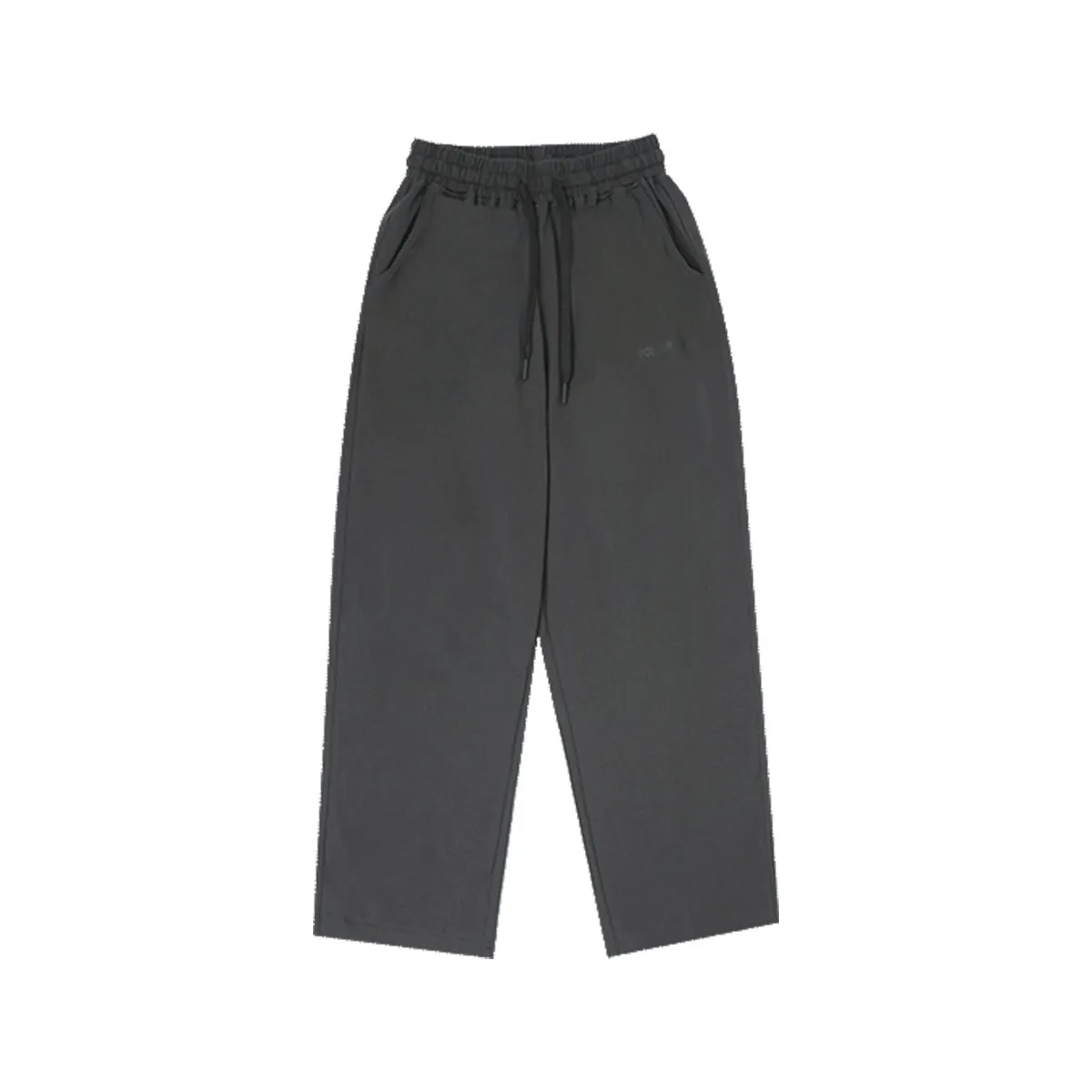 Baggy Drawstring Open Hem Charcoal Knitted Pants