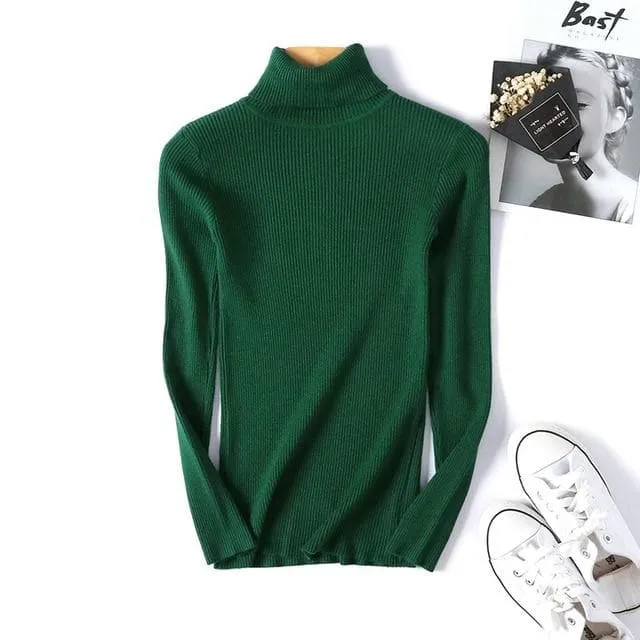 Basic Ribbed Turtleneck Sweatshirt (18 Colors!)