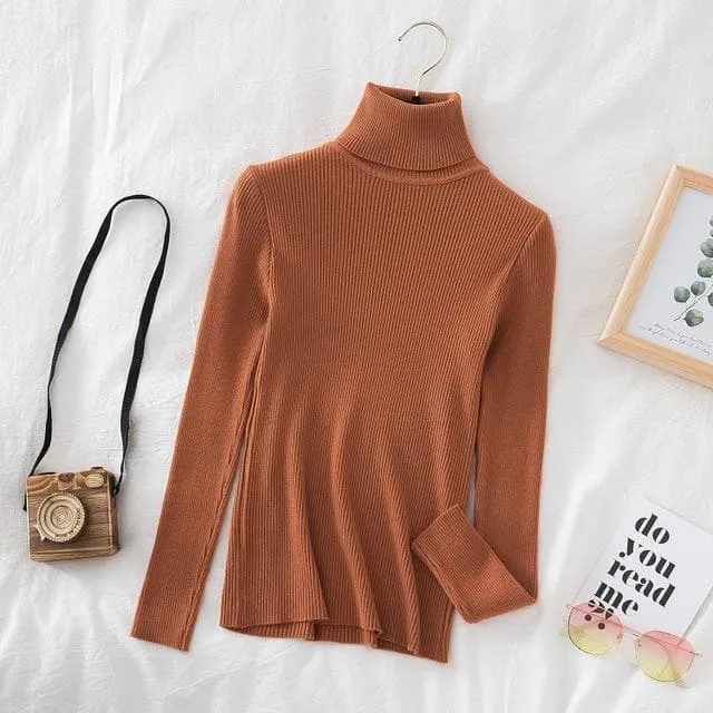 Basic Ribbed Turtleneck Sweatshirt (18 Colors!)