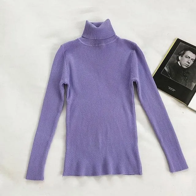 Basic Ribbed Turtleneck Sweatshirt (18 Colors!)