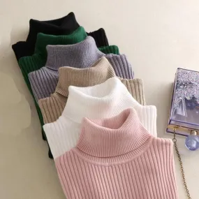 Basic Ribbed Turtleneck Sweatshirt (18 Colors!)