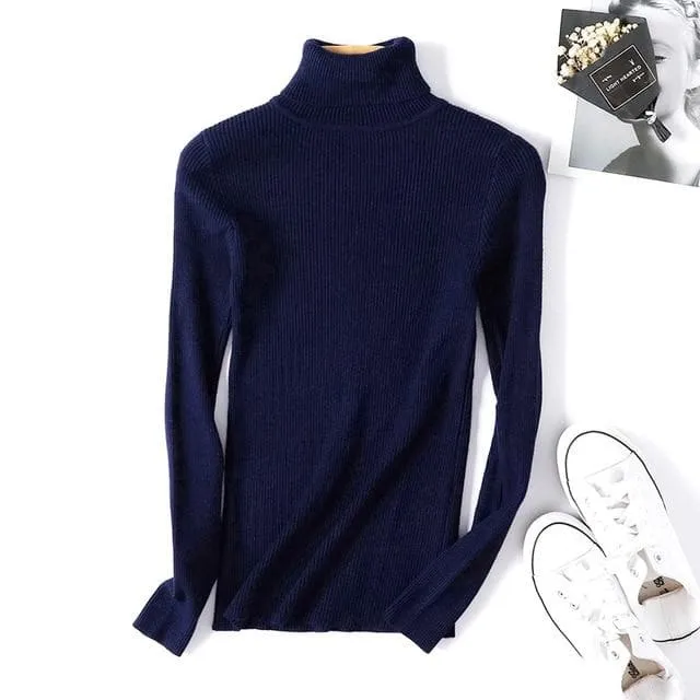 Basic Ribbed Turtleneck Sweatshirt (18 Colors!)