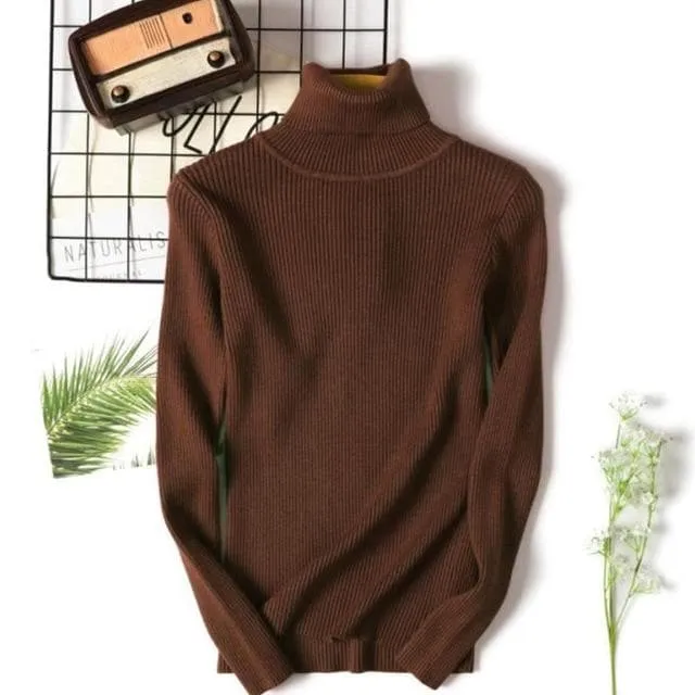 Basic Ribbed Turtleneck Sweatshirt (18 Colors!)