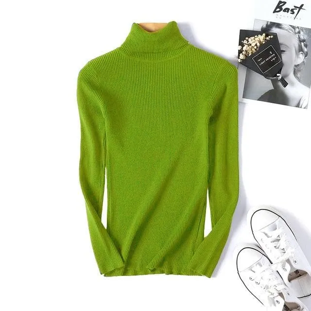 Basic Ribbed Turtleneck Sweatshirt (18 Colors!)