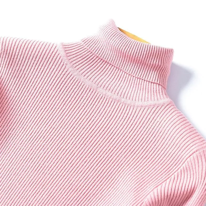 Basic Ribbed Turtleneck Sweatshirt (18 Colors!)