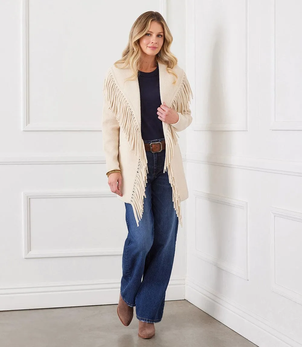 Belted Fringe Jacket