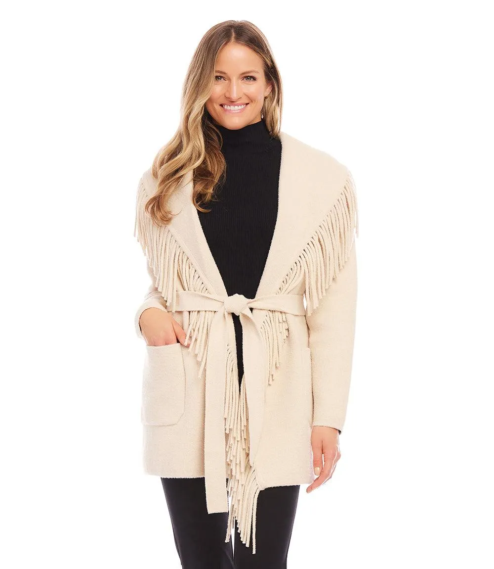 Belted Fringe Jacket