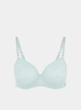 Betula Recycled-Tulle Underwired Balconette Bra - Fjordland Green