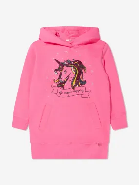 Billieblush Girls Unicorn Hooded Sweater Dress