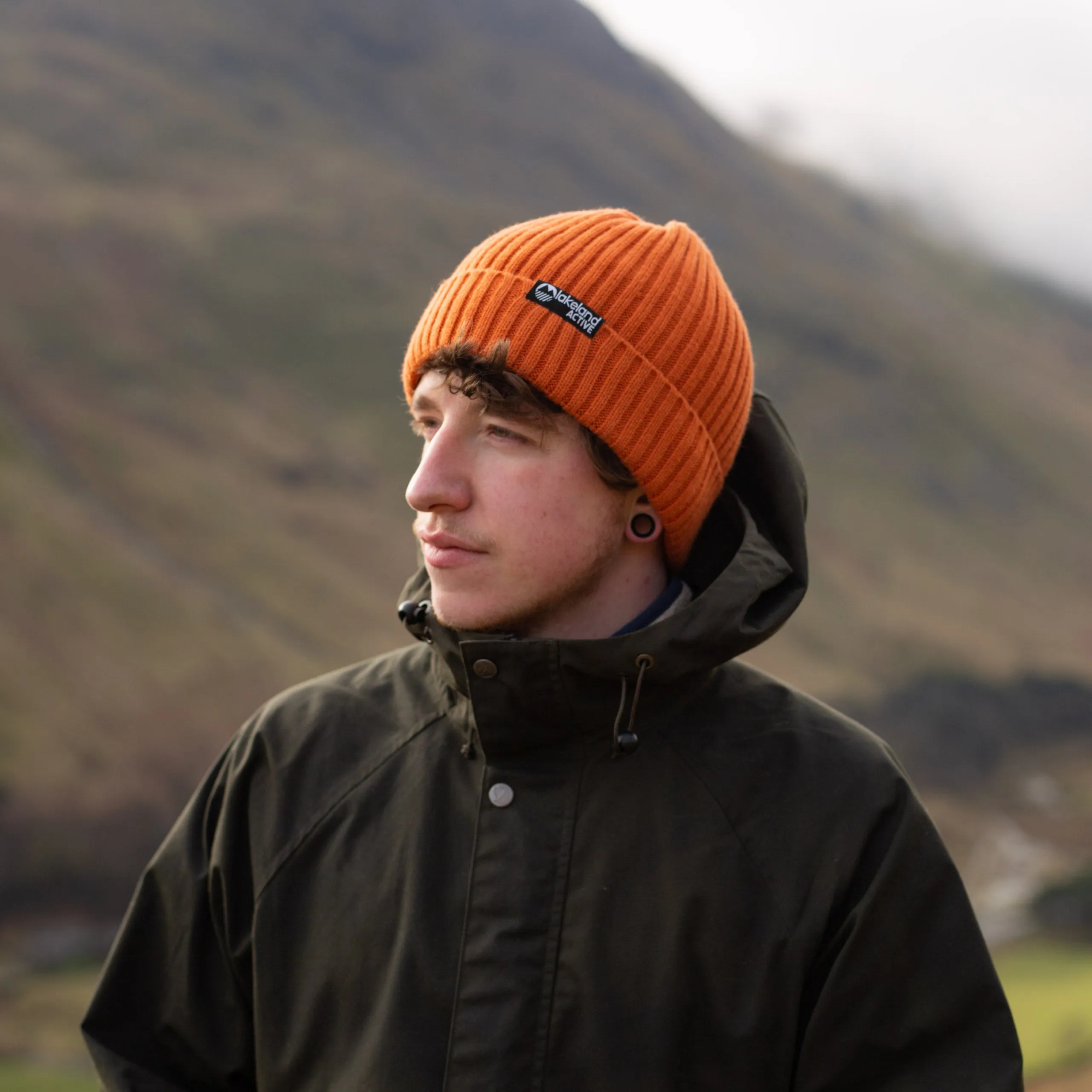 Birkett Ribbed Knit Beanie Hat - Earth Tones