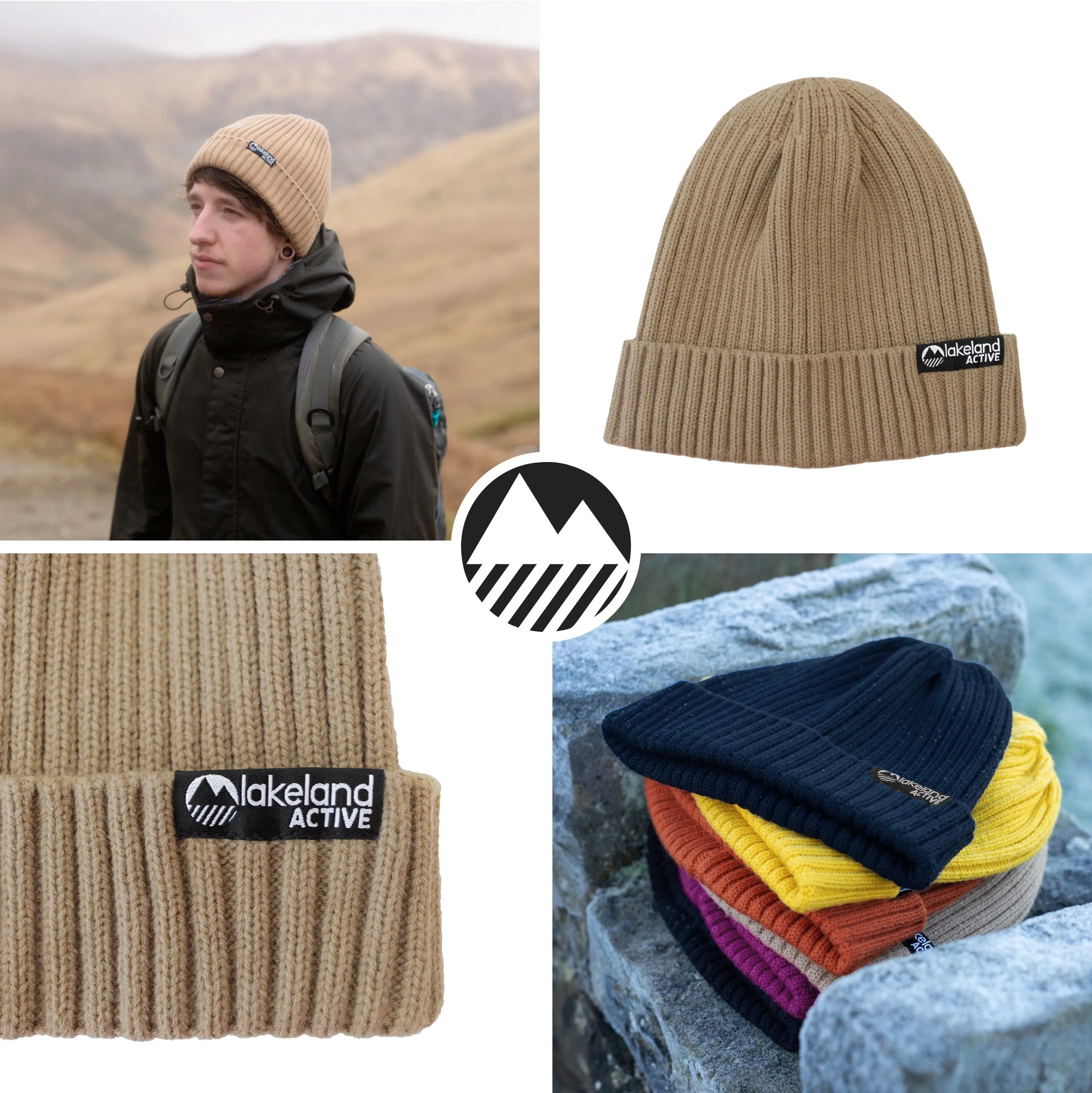 Birkett Ribbed Knit Beanie Hat - Earth Tones