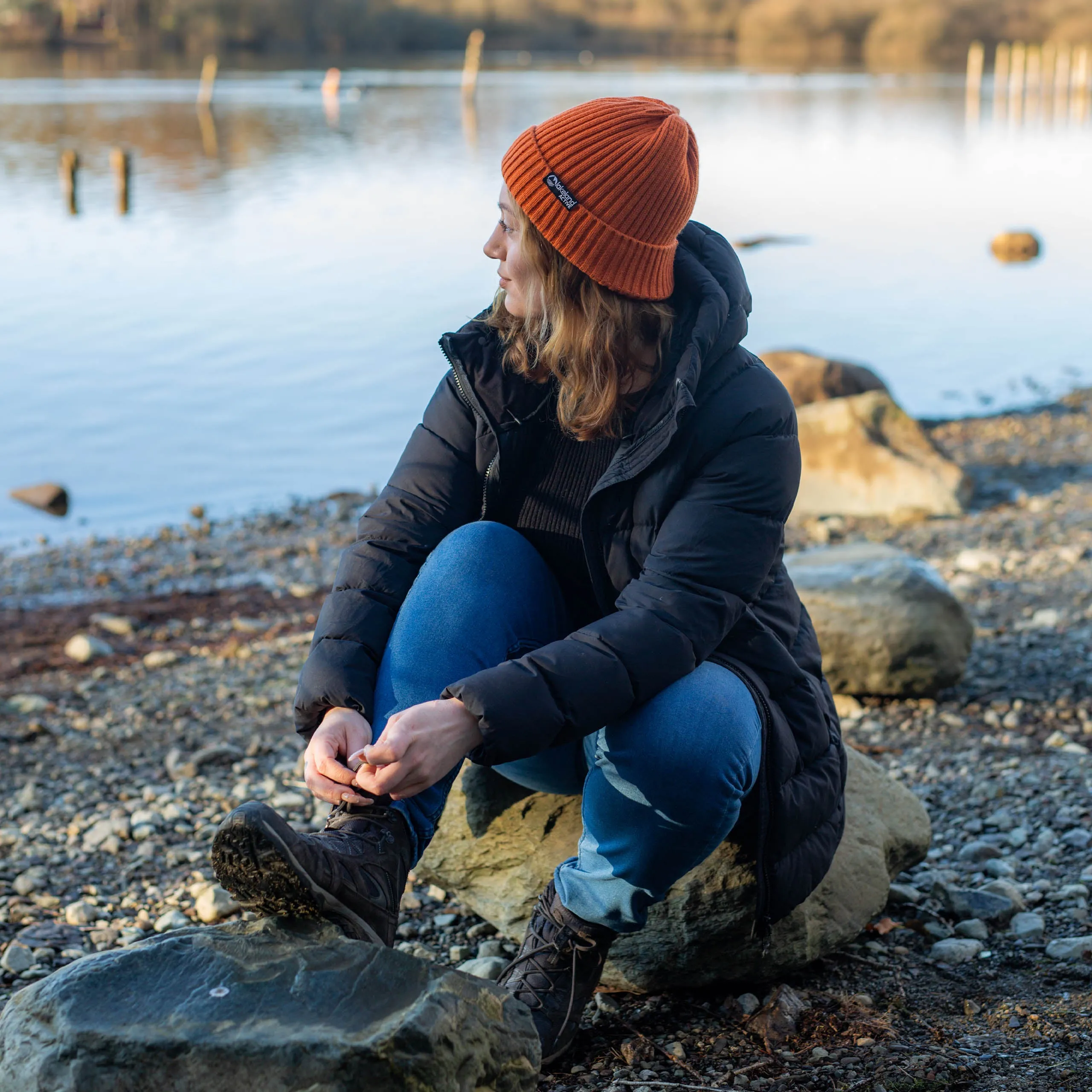 Birkett Ribbed Knit Beanie Hat - Earth Tones