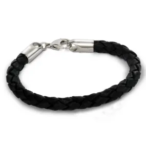 Black Braided Leather Bracelet