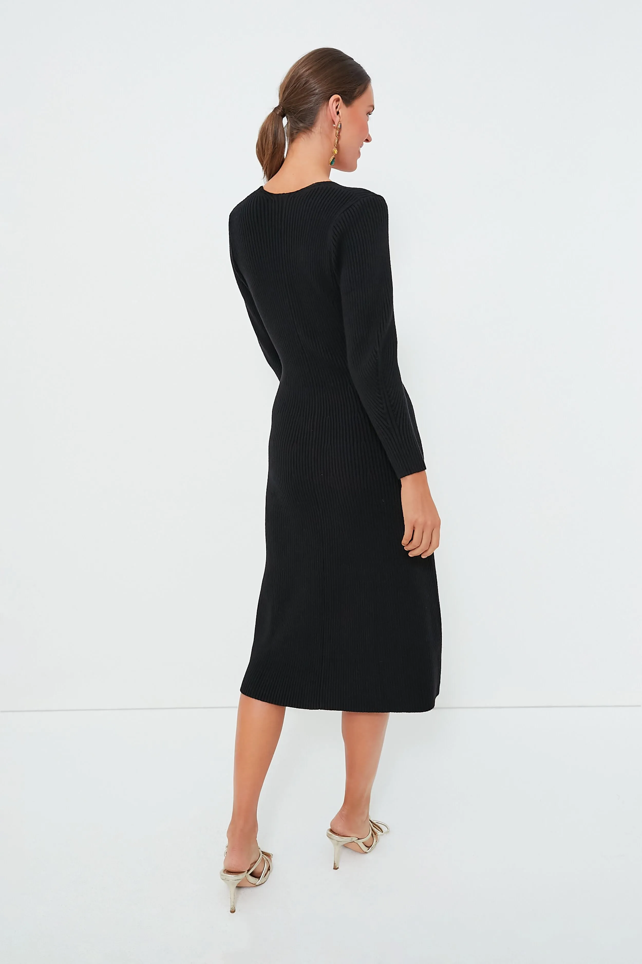 Black Brigid Midi Sweater Dress