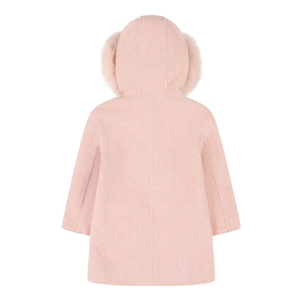 Bobble Babies :: Thea Cashmere Coat With Fur Pocket Blush