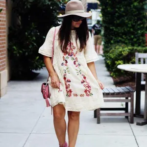 Bohemian Vibes Mini Dress - White