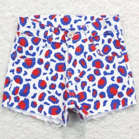 Boutique Baby Girls Leopard Jeans Shorts Denim Shorts SS0167