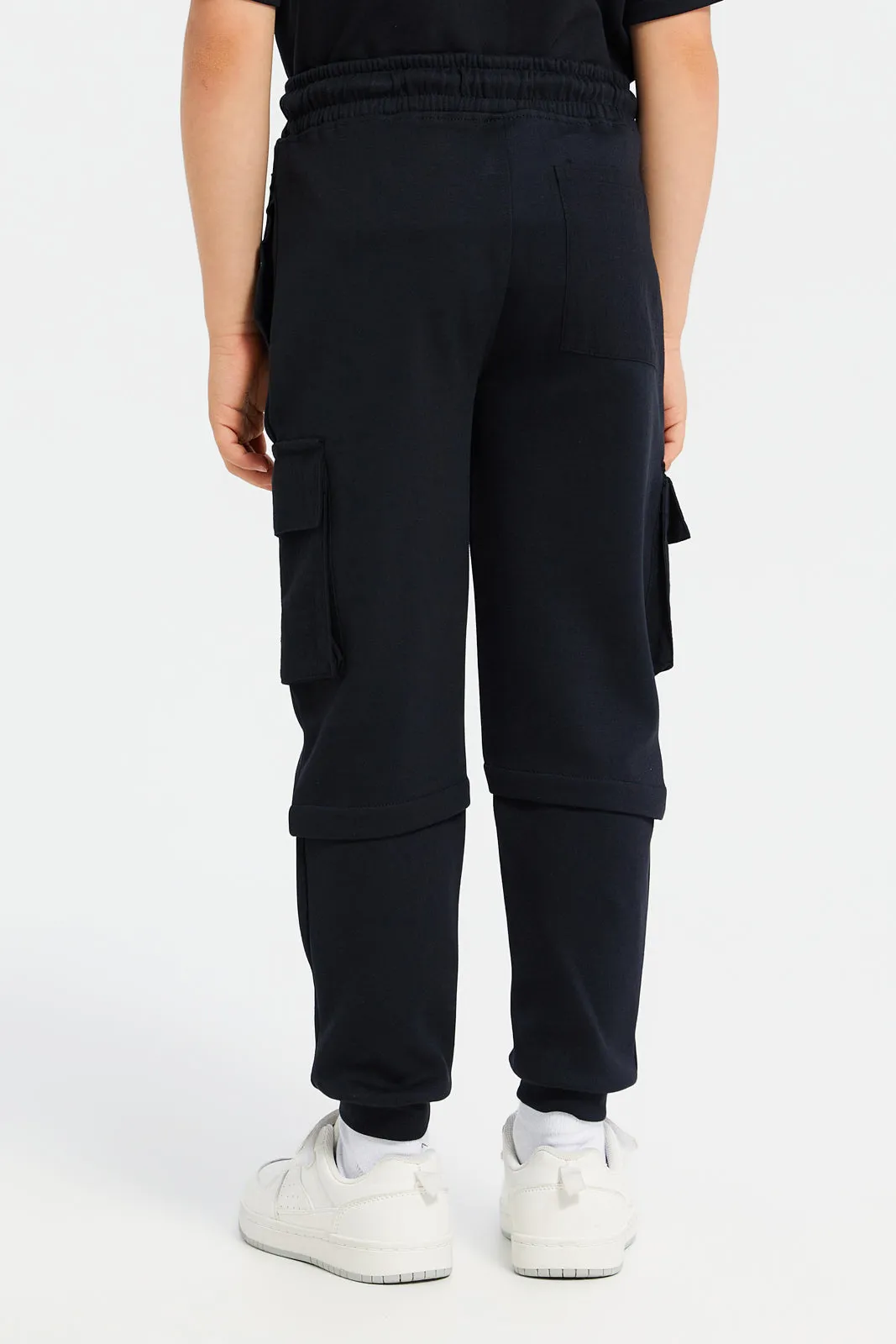 Boys Black Interlock Jog Pants