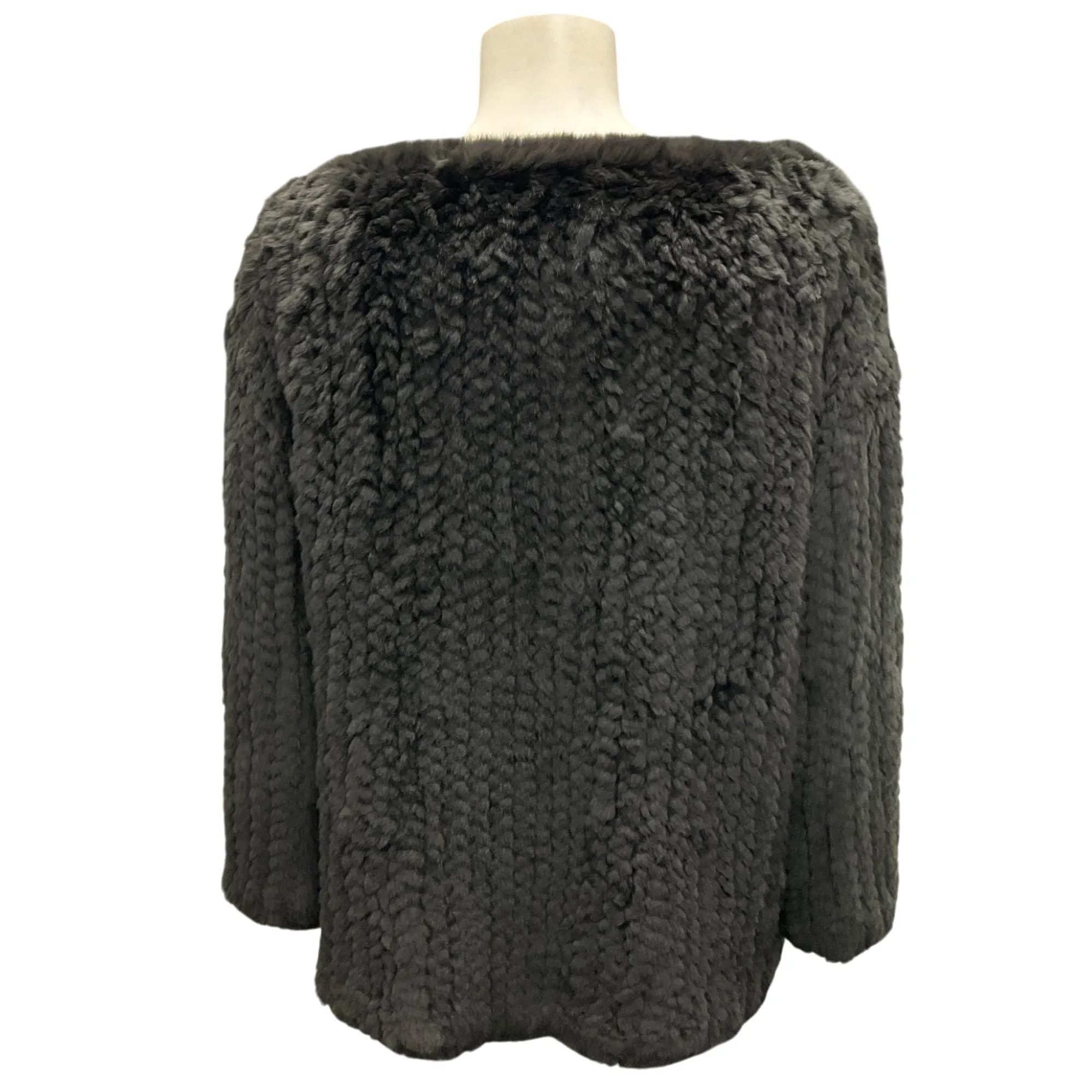 Brochu Walker Olive Green Rabbit Fur Sweater