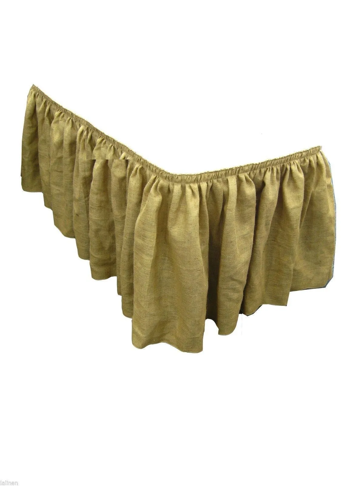 Burlap Table Skirt 14' Ft. Skirting Wedding 100% Natural Jute Pleated Skirt"