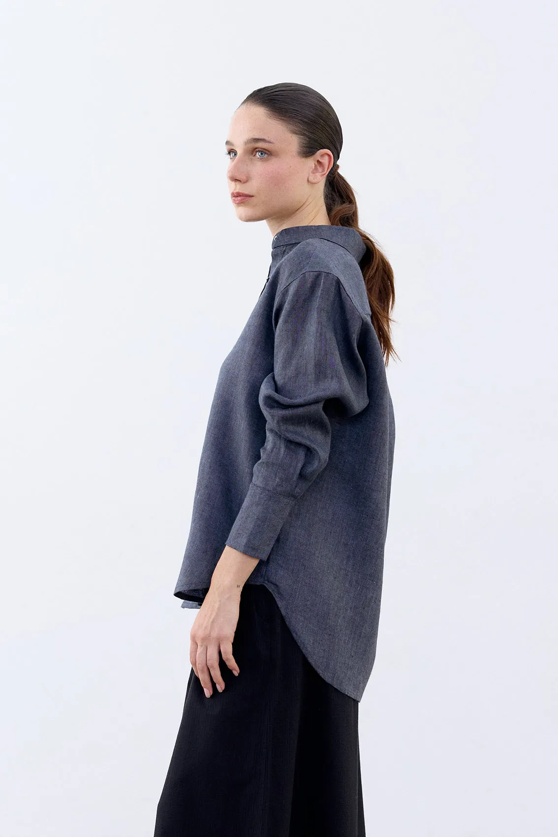 Buttoned Linen Shirt - Piedra