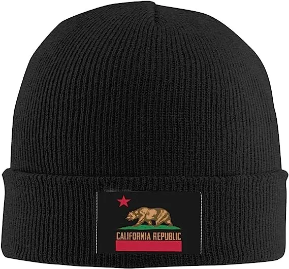 CALIFORNIA REPUBLIC Flag Patch 3M Thinsulate Beanie - Men's Designer Headwear Hat