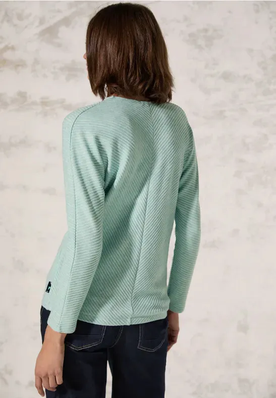 Cecil V Neck Textured Jumper. Grey or Green