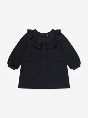 Chloé Baby Girls Ruffle Trim Dress in Navy