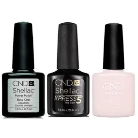 CND - Shellac Xpress5 Combo - Base, Top & Satin Slippers (0.25 oz)